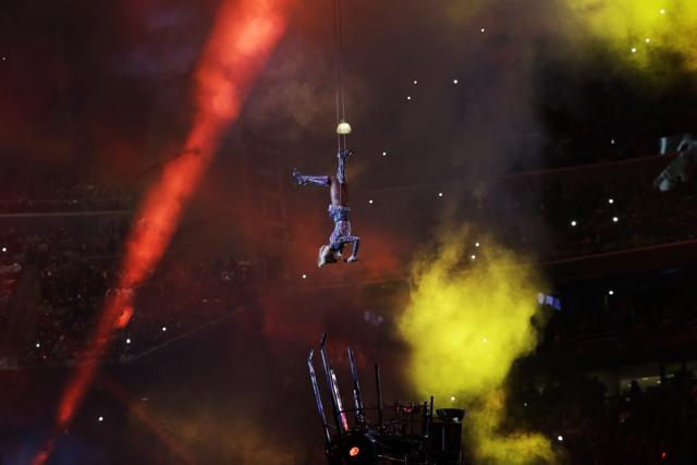Lady Gaga performs during the halftime show of the NFL Super Bowl 51 football game between the Atlanta Falcons and the New England Patriots, Sunday, Feb. 5, 2017, in Houston. (AP)