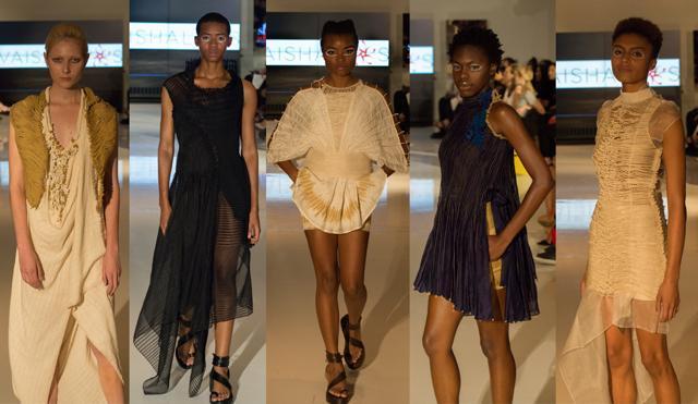 Models in outfits from Vaishali S’s Spring/Summer 2017 collection -- And Quiet Flows the Thread. (Vaishali S) Models in outfits from Vaishali S’s Spring/Summer 2017 collection -- And Quiet Flows the Thread. (Vaishali S)
