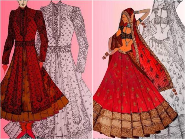 This is what actor Niel Nitin Mukesh and his to-be bride Rukmini Sahay will wear on their wedding. Rukmini’s lehenga is designed by Sarath Krishnan.