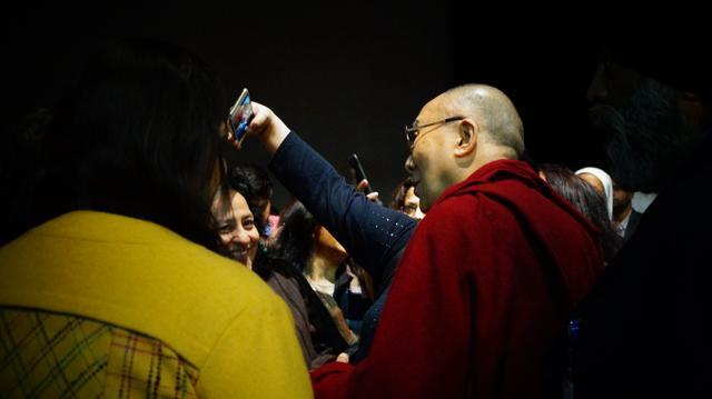 He also clicked selfies with students and staff. (Preeti Sridhar)