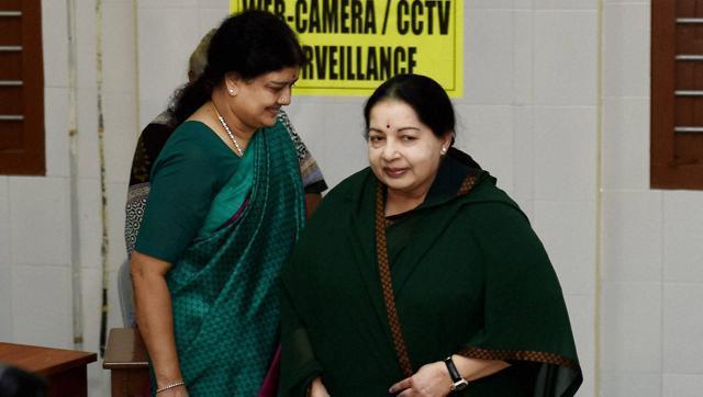 Jayalalithaa along with her close aide Sasikala Natarajan. (PTI File Photo)