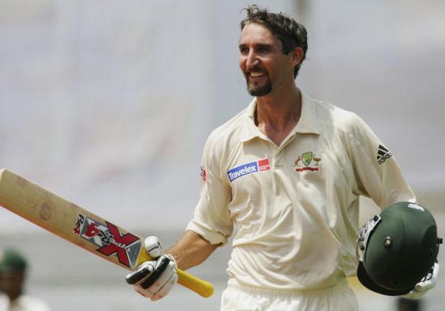 Jason Gillespie of Australia celebrates his double century. (Getty Images) Jason Gillespie of Australia celebrates his double century. (Getty Images)
