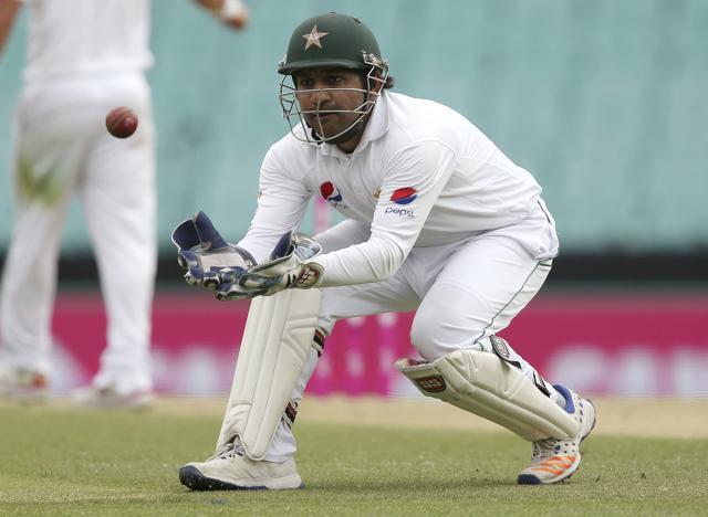 Sarfraz Ahmed fields the ball during Pakistan’s cricket Test match against Australia in Sydney. (AP) Sarfraz Ahmed fields the ball during Pakistan’s cricket Test match against Australia in Sydney. (AP)