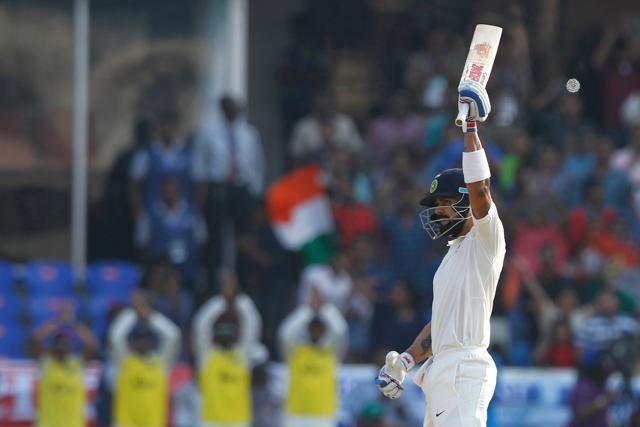 Virat Kohli notched up his first century against Bangladesh as India ended the day on top. (BCCI)