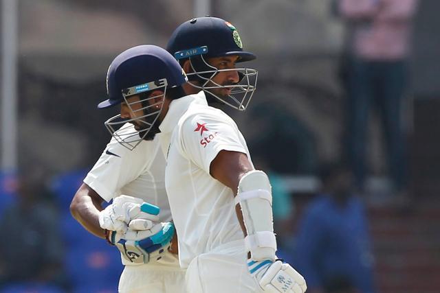 Cheteshwar Pujara and Murali Vijay slammed fifties to put India on top in the one-off Test vs Bangladesh in Hyderabad. (BCCI)