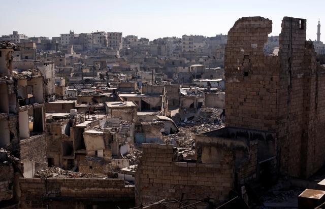 A general view shows damaged buildings at al-Kalasa district of Aleppo, Syria in Aleppo, Syria, Feb 2. (REUTERS) A general view shows damaged buildings at al-Kalasa district of Aleppo, Syria in Aleppo, Syria, Feb 2. (REUTERS)