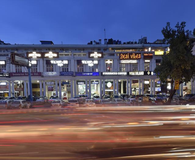 The colonial shopping arcade is a favourite with party hoppers of the Capital. (Gurinder Osan/HT PHOTO)