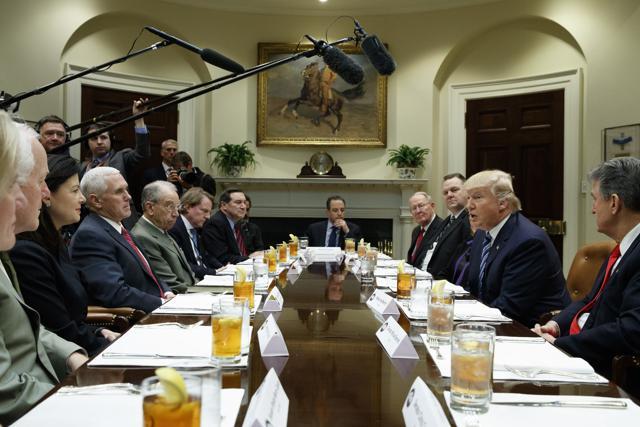 President Donald Trump speaks during a meeting in the Roosevelt Room of the White House in Washington with Senators on his Supreme Court Justice nominee Neil Gorsuch. (AP Photo) President Donald Trump speaks during a meeting in the Roosevelt Room of the White House in Washington with Senators on his Supreme Court Justice nominee Neil Gorsuch. (AP Photo)