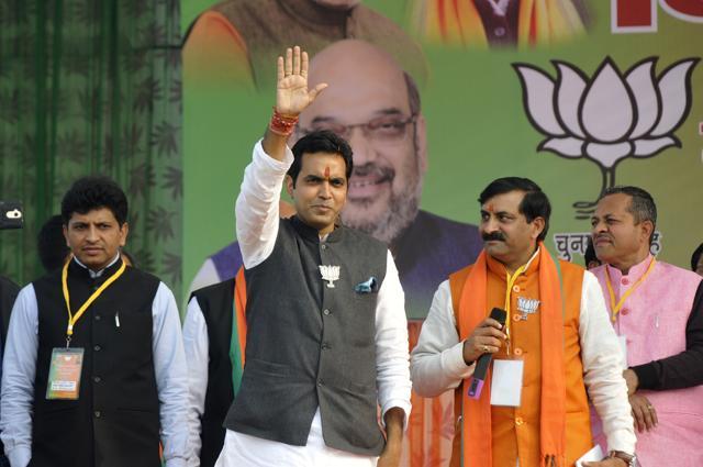 Son of home minister Rajnath Singh and the BJP candidate for Noida - Pankaj Singh. (Sunil Ghosh / HT Photo ) Son of home minister Rajnath Singh and the BJP candidate for Noida - Pankaj Singh. (Sunil Ghosh / HT Photo )