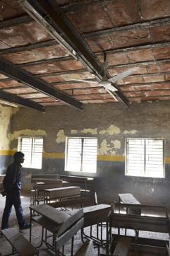 The dilapidated building of the the Government Girls/Boys Senior Secondary School at Shahbad Dairy. After the building was declared dangerous last year, the students had to be shifted to another school in Pul Prehladpur. (Sushil Kumar/HT Photo) The dilapidated building of the the Government Girls/Boys Senior Secondary School at Shahbad Dairy. After the building was declared dangerous last year, the students had to be shifted to another school in Pul Prehladpur. (Sushil Kumar/HT Photo)
