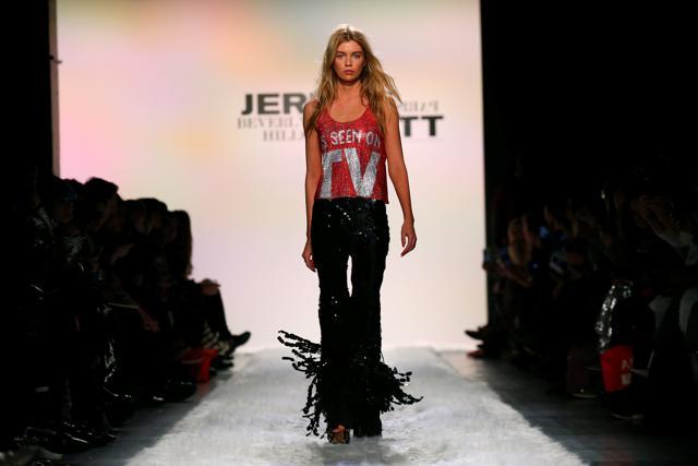 A model presents creations from the Jeremy Scott Autumn/Winter 2017 collection during New York Fashion Week in the Manhattan borough of New York, February 10. (REUTERS)