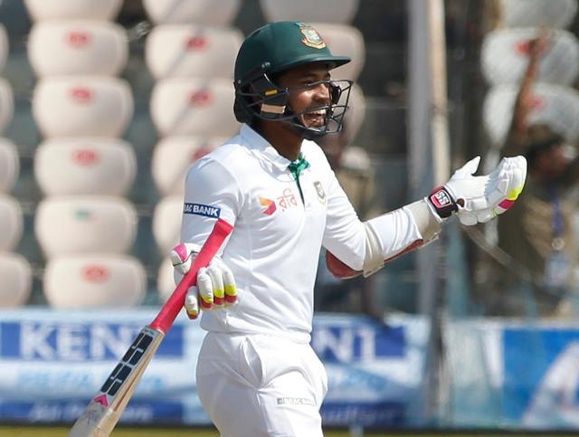 Mushfiqur Rahim notched up his fifth Test century and second against India in the Hyderabad Test. (BCCI) Mushfiqur Rahim notched up his fifth Test century and second against India in the Hyderabad Test. (BCCI)