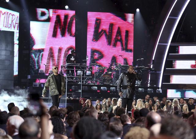 Ali Shaheed Muhammad, left, and Jarobi White, from A Tribe Called Quest, perform at the 59th annual Grammy Awards. (Matt Sayles/Invision/AP) Ali Shaheed Muhammad, left, and Jarobi White, from A Tribe Called Quest, perform at the 59th annual Grammy Awards. (Matt Sayles/Invision/AP)