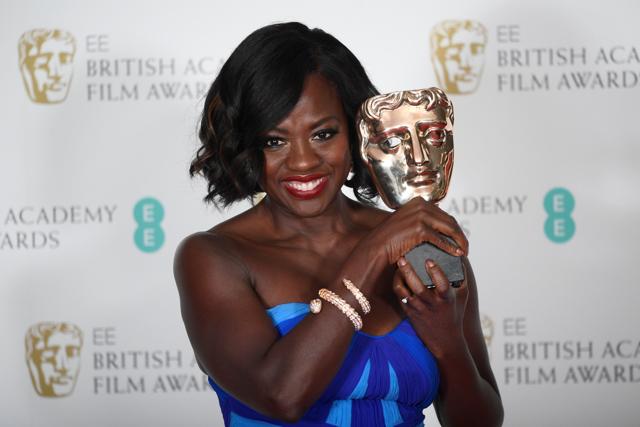 Viola Davis holds the award for best supporting actress for Fences at the British Academy of Film and Television Awards (BAFTA) at the Royal Albert Hall in London. (REUTERS) Viola Davis holds the award for best supporting actress for Fences at the British Academy of Film and Television Awards (BAFTA) at the Royal Albert Hall in London. (REUTERS)