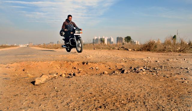 This is what goes in the name of a road. (Anil Dayal/HT Photo) This is what goes in the name of a road. (Anil Dayal/HT Photo)