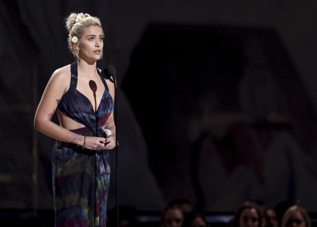 Paris Jackson introduces a performance by The Weeknd and Daft Punk at the 59th annual Grammy Awards on Sunday. (AP) Paris Jackson introduces a performance by The Weeknd and Daft Punk at the 59th annual Grammy Awards on Sunday. (AP)