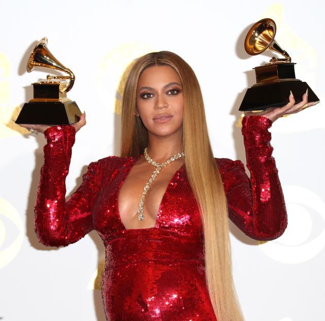 inger Beyonce, winner of Best Urban Contemporary Album for Lemonade and Best Music Video for Formation, poses in the press room during The 59th GRAMMY Awards at STAPLES Center. (AFP) inger Beyonce, winner of Best Urban Contemporary Album for Lemonade and Best Music Video for Formation, poses in the press room during The 59th GRAMMY Awards at STAPLES Center. (AFP)
