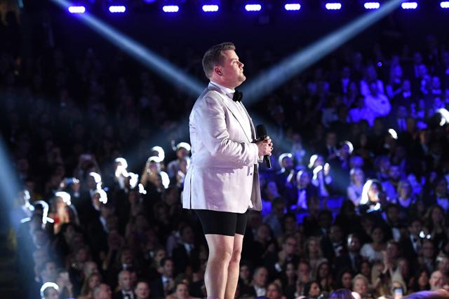 Host James Corden onstage during The 59th GRAMMY Awards at STAPLES Centre. (AFP) Host James Corden onstage during The 59th GRAMMY Awards at STAPLES Centre. (AFP)