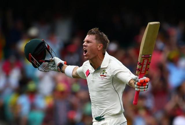 Australia's David Warner celebrates after reaching his century against Pakistan. (REUTERS) Australia's David Warner celebrates after reaching his century against Pakistan. (REUTERS)