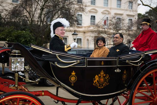 After the audience with the queen, the envoy returns to the embassy or residence by the horse-drawn carriage. (HT Photo)