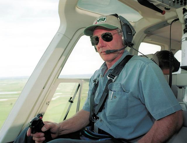 This file photo taken on July 9, 2001 shows actor Harrison Ford flying his helicopter on July 10, 2001 near Jackson, Wyoming. (AFP)