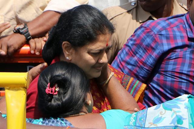 Sasikala at Jayalalithaa's shrine in Chennai. (PTI Photo) Sasikala at Jayalalithaa's shrine in Chennai. (PTI Photo)