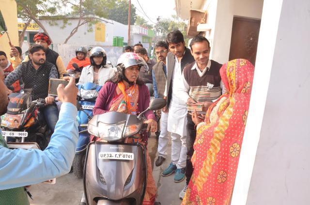 BJP candidate, Swati Singh, campaigning in her constituency. (HT Photo) BJP candidate, Swati Singh, campaigning in her constituency. (HT Photo)