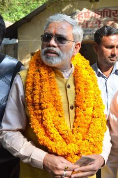 Pathak is contesting on a ticket from RPI(A), an ally of NDA. (Adarsh Gupta/HT Photo) Pathak is contesting on a ticket from RPI(A), an ally of NDA. (Adarsh Gupta/HT Photo)