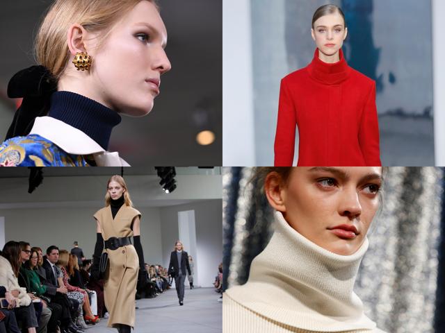 Turtlenecks at Tory Burch, Carolina Herrera, Michael Kors and Monse and Oscar de la Renta. (AFP &amp; REUTERS)