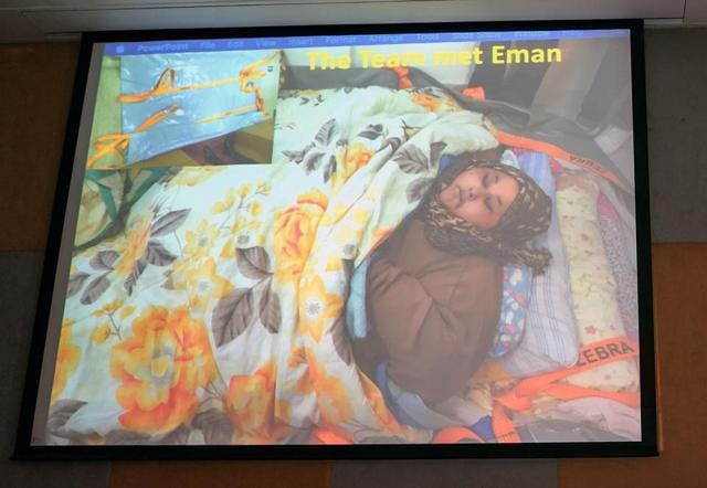 An image of Egyptian national Eman Ahmed Abd El Aty, who weighs around 500 kilograms (1,100 pounds), displayed at a press conference in Mumbai on February 13, 2017. (AFP) An image of Egyptian national Eman Ahmed Abd El Aty, who weighs around 500 kilograms (1,100 pounds), displayed at a press conference in Mumbai on February 13, 2017. (AFP)