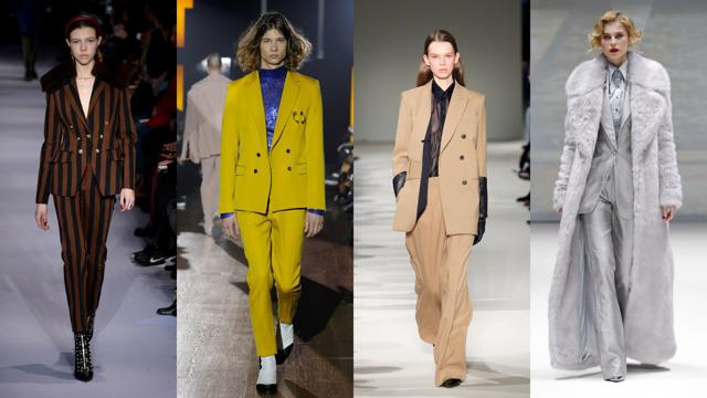 Labels Altuzarra, VFILES, Victoria Beckham and Malan Breton showcased many variations of the powersuit. (AFP)