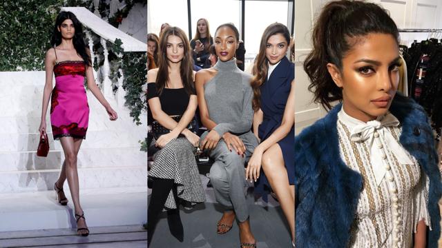 Model Bhumika Arora and actors Deepika Padukone and Priyanka Chopra made a statement at NYFW. (REUTERS. AFP, INSTAGRAM/ SIRJOHN)