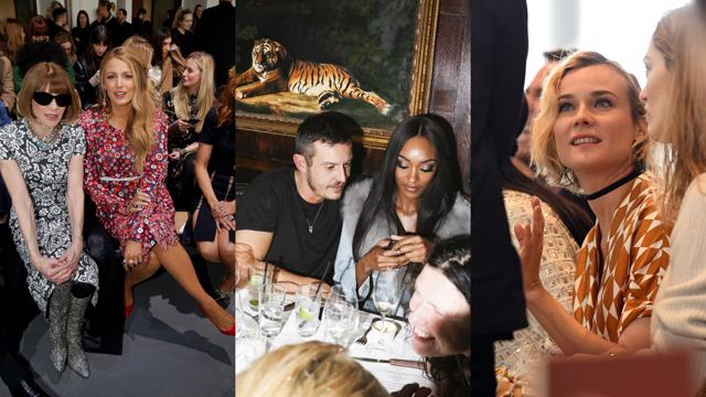 Anna Wintour, Blake Likely, model Jourdan Dunn and Diane Kruger at NYFW. (AFP and REUTERS.)
