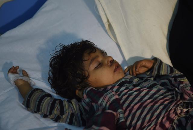 An injured child is treated at a local hospital in the town of Sehwan. (AFP) An injured child is treated at a local hospital in the town of Sehwan. (AFP)