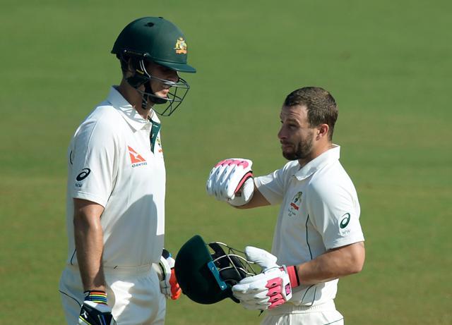 Matthew Wade and Mitchell Marsh slammed fifties to put Australia on top. (AFP) Matthew Wade and Mitchell Marsh slammed fifties to put Australia on top. (AFP)