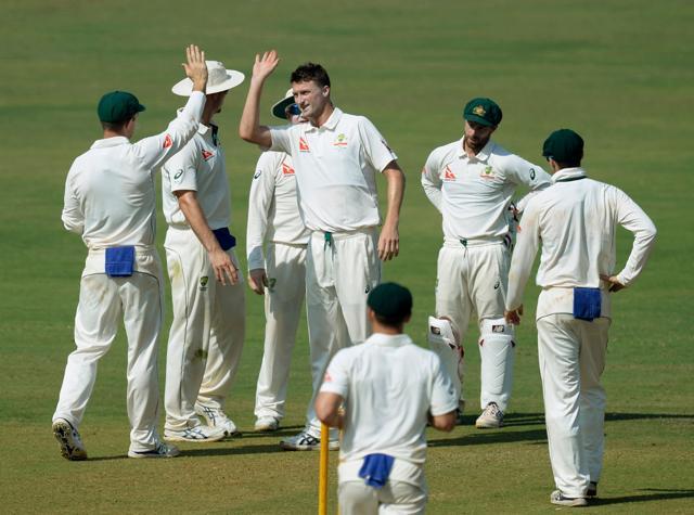 Jackson Bird also chipped in with a wicket as Australia continued to peg away. (AFP) Jackson Bird also chipped in with a wicket as Australia continued to peg away. (AFP)