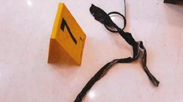 The tape with which Kardashian was bound and gagged. The tape with which Kardashian was bound and gagged.