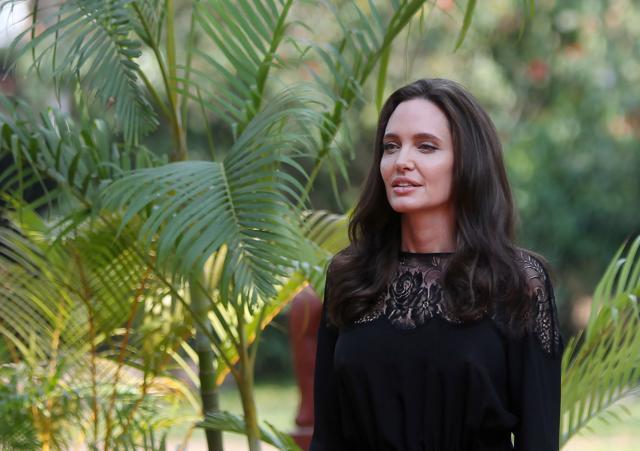 Actor Angelina Jolie arrives for a news conference at a hotel in Siem Reap province, Cambodia. (REUTERS)