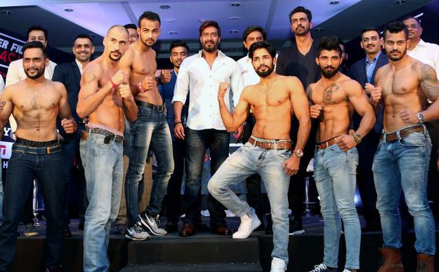 Actors Ajay Devgn (centre) and Arjun Rampal also own teams in Super Fight League (mixed martial arts). (PTI) Actors Ajay Devgn (centre) and Arjun Rampal also own teams in Super Fight League (mixed martial arts). (PTI)