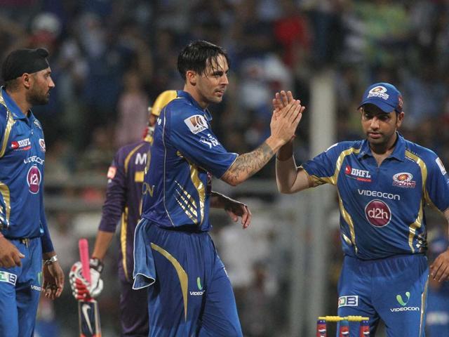 Mitchell Johnson played an integral part in Mumbai Indians winning the 2013 Indian Premier League. (BCCI) Mitchell Johnson played an integral part in Mumbai Indians winning the 2013 Indian Premier League. (BCCI)