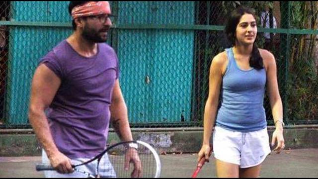 Sara Alia Khan enjoys a game with dad Saif. (Facebook)