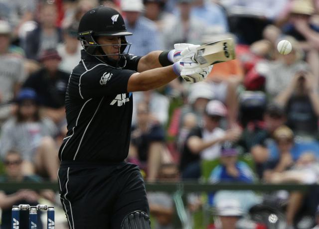 New Zealand's Ross Taylor plays pull shot during their one day cricket international against South Africa. (AP) New Zealand's Ross Taylor plays pull shot during their one day cricket international against South Africa. (AP)