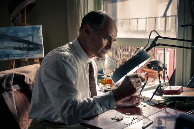 Mark Rylance plays Rudolf Abel, a Soviet spy arrested in the dramatic thriller Bridge of Spies, directed by Steven Spielberg. Mark Rylance plays Rudolf Abel, a Soviet spy arrested in the dramatic thriller Bridge of Spies, directed by Steven Spielberg.