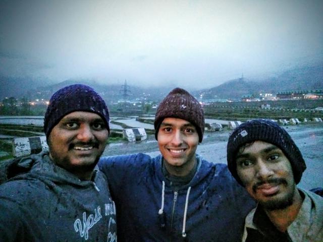 Divekar, Mahajan (centre) and Bhargava (right) in Kashmir (Photo courtesy: Smarath Mahajan ) Divekar, Mahajan (centre) and Bhargava (right) in Kashmir (Photo courtesy: Smarath Mahajan )