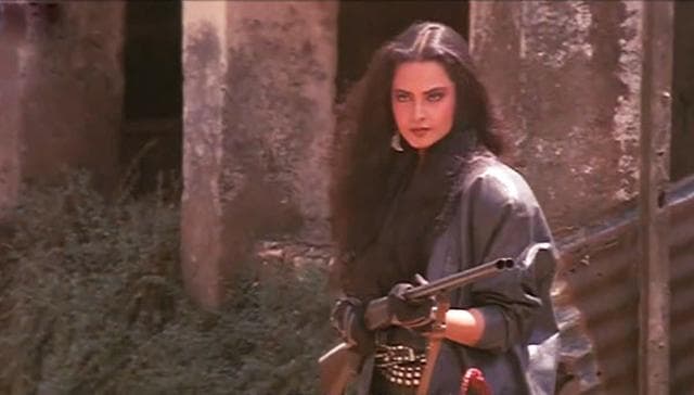 Rekha in a still from Khoon Bhari Maang. Rekha in a still from Khoon Bhari Maang.