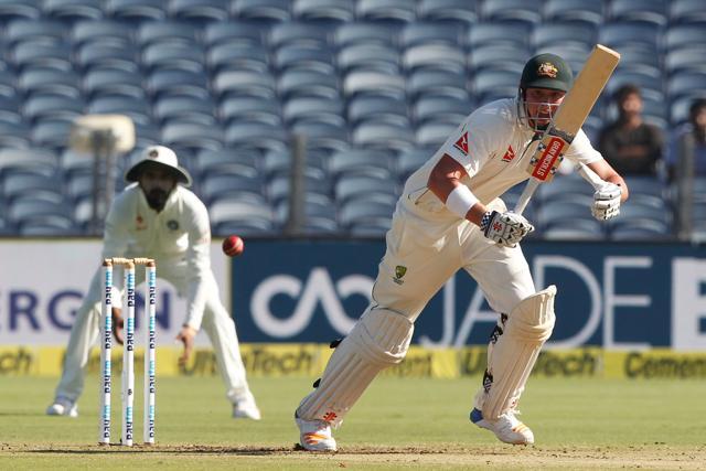 Matt Renshaw batted aggressively after a slow start in the Pune Test against India. Catch live cricket score of India vs Australia here. (BCCI)