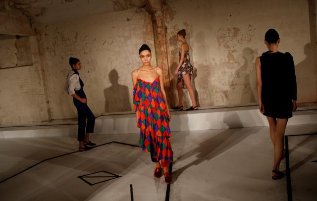 Colour was everywhere on the London catwalk. (Reuters) Colour was everywhere on the London catwalk. (Reuters)