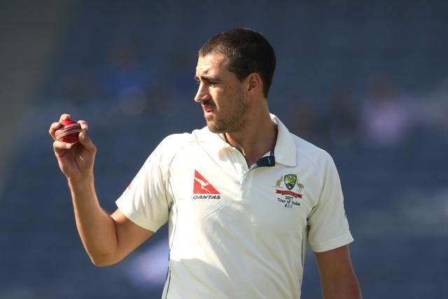 Mitchell Starc opened the bowling for Australia along with left-arm spinner Stephen O’Keefe. Catch live cricket score of India vs Australia, day 2 here. (BCCI) Mitchell Starc opened the bowling for Australia along with left-arm spinner Stephen O’Keefe. Catch live cricket score of India vs Australia, day 2 here. (BCCI)