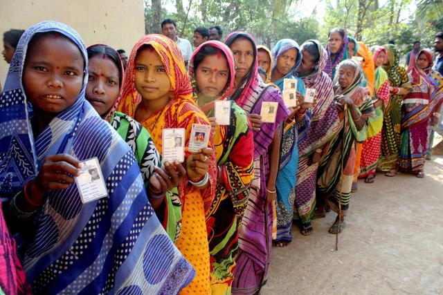 Voters stand in queue during the last phase of polling for the panchayat election at Tangiapada village in Khurda district. (PTI) Voters stand in queue during the last phase of polling for the panchayat election at Tangiapada village in Khurda district. (PTI)