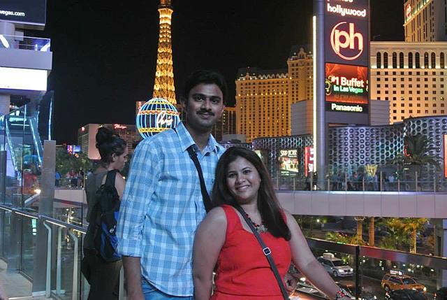 In this undated photo provided by Kranti Shalia, Srinivas Kuchibhotla, left, poses for photo with his wife Sunayana Dumala in Las Vegas. (AP Photo) In this undated photo provided by Kranti Shalia, Srinivas Kuchibhotla, left, poses for photo with his wife Sunayana Dumala in Las Vegas. (AP Photo)